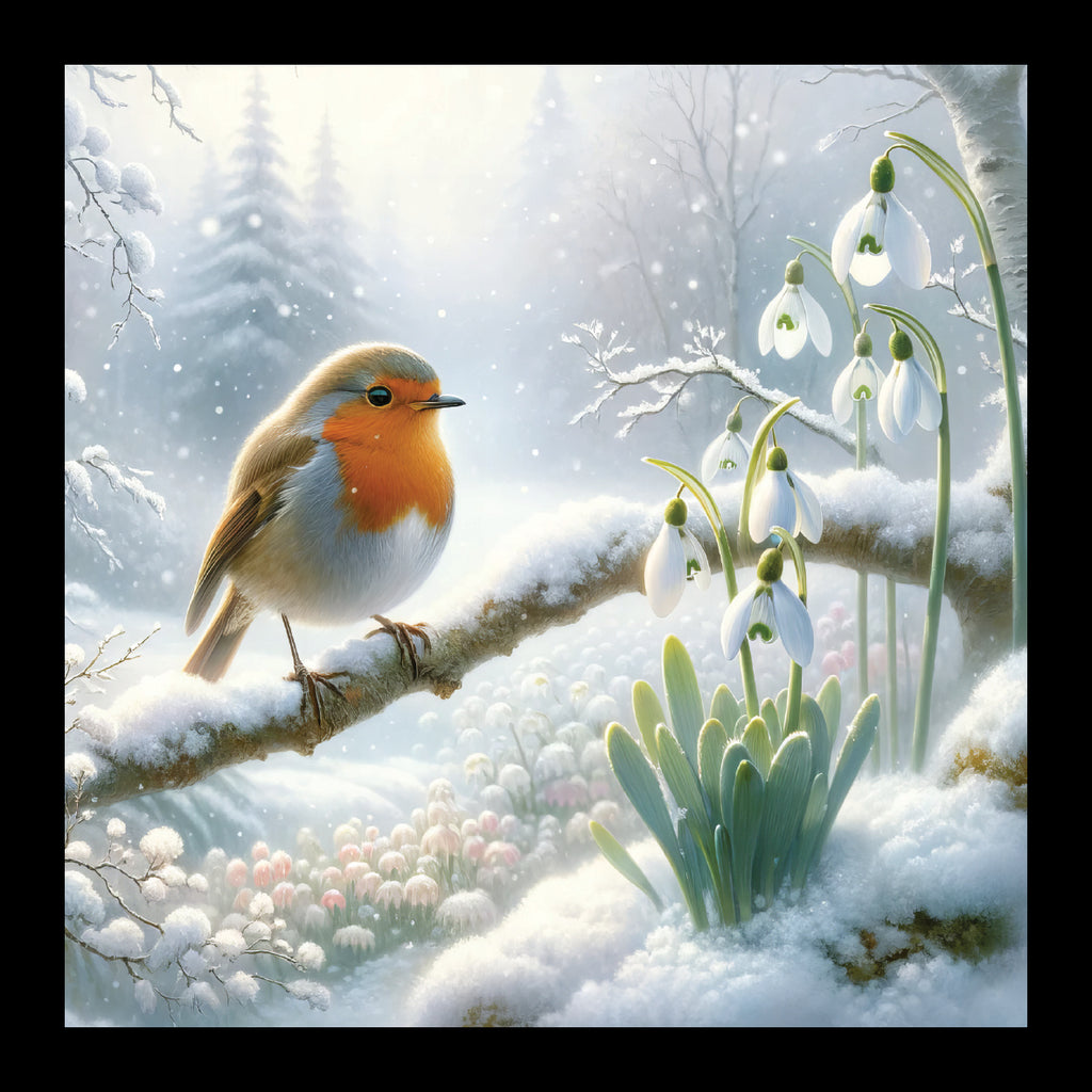 Robin and Snowdrops