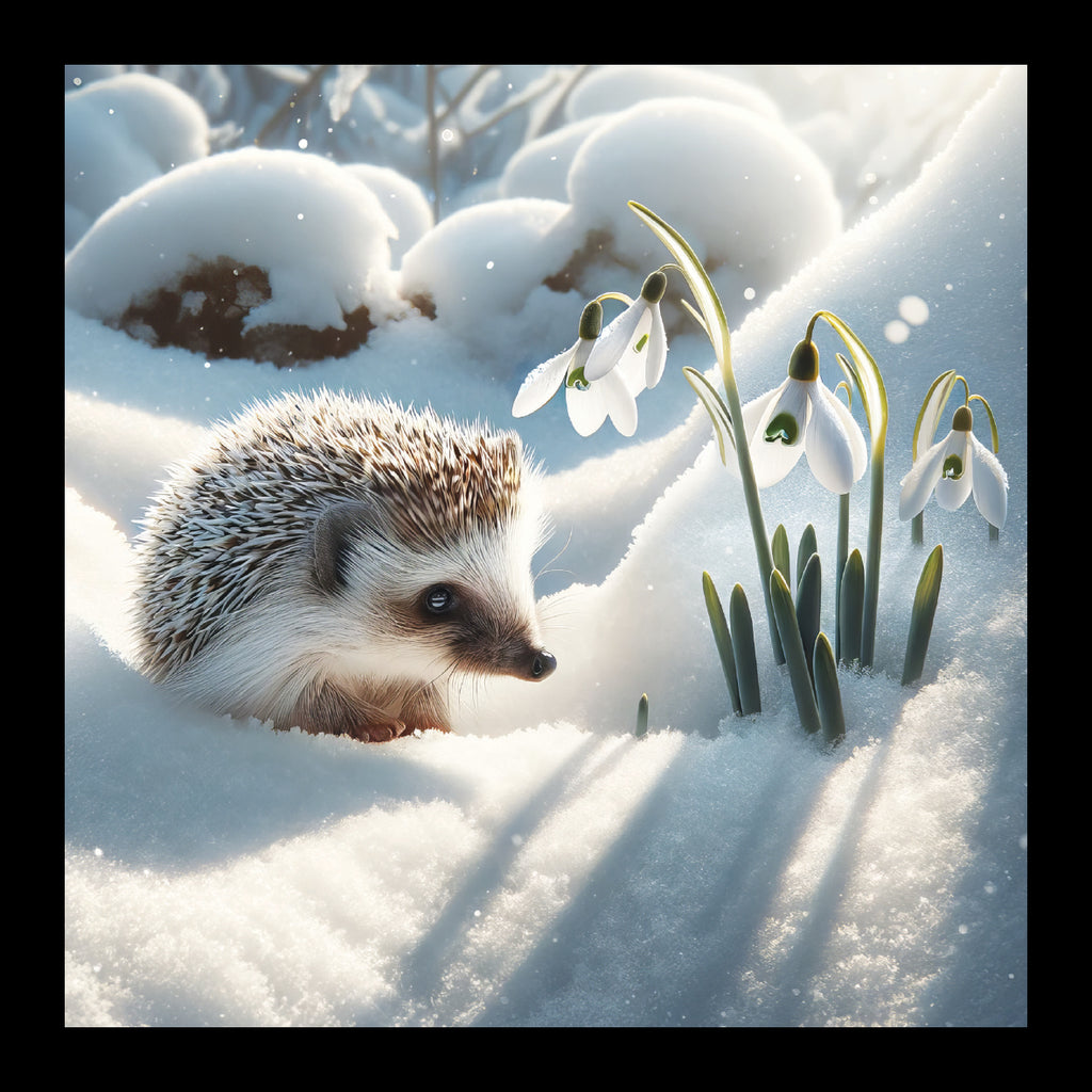 Hedgehog and Snowdrops